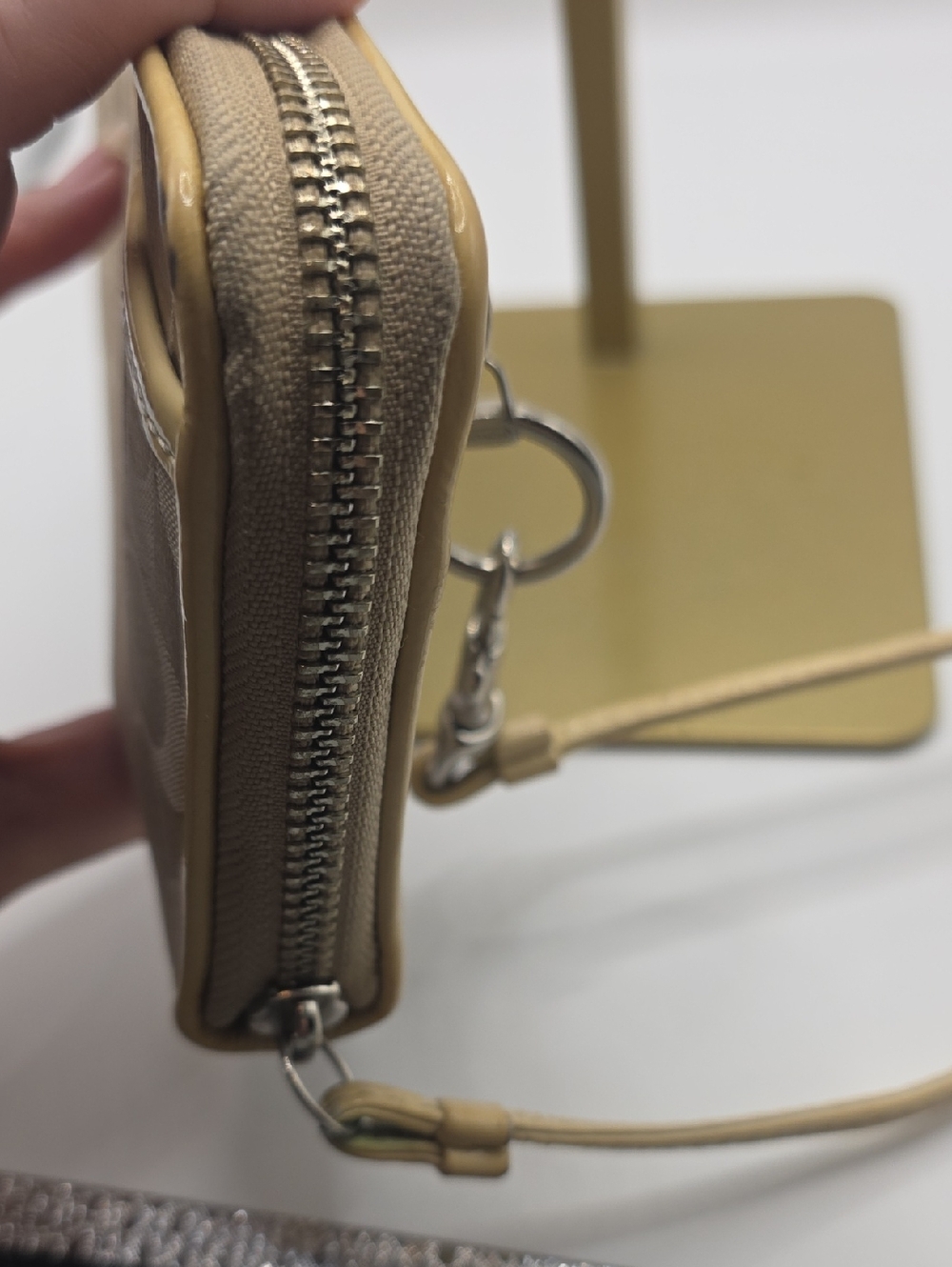 Coach Beige/Tan Signature Wristlet with Detachable Strap - Picture 16 of 17